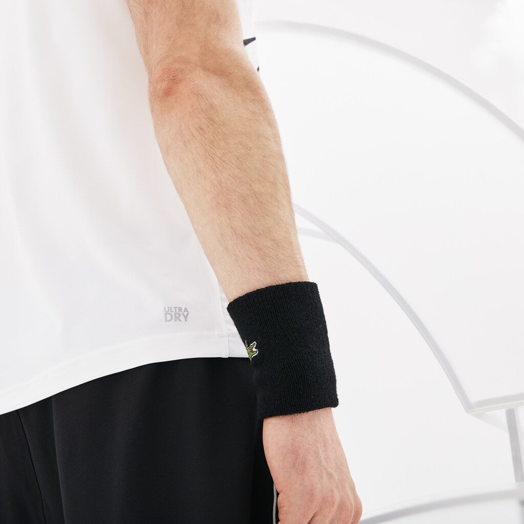 Mens   SPORT Novak Djokovic Stretch Polo | Lacoste White / Black / Red • 9Uz