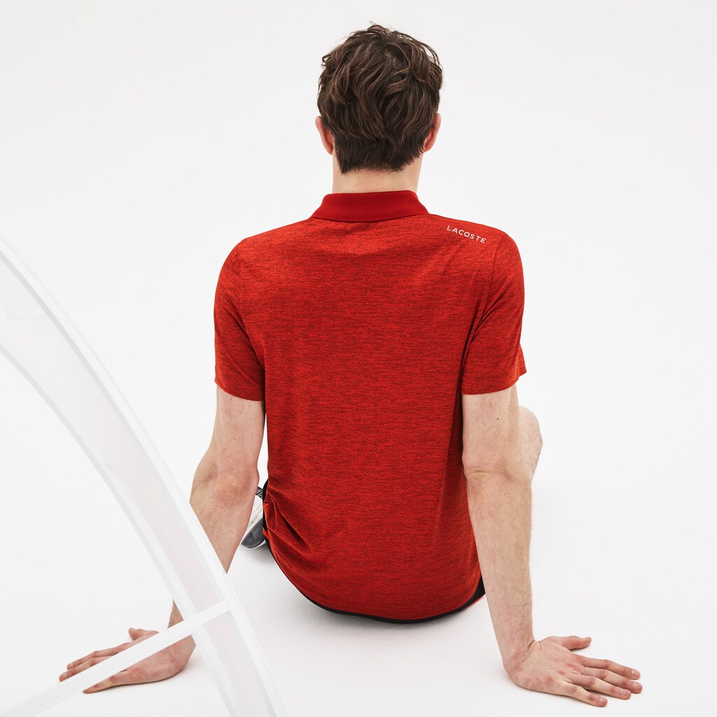Mens   SPORT Novak Djokovic Collection Tech Jersey Polo | Lacoste Red / Black • 9Uv