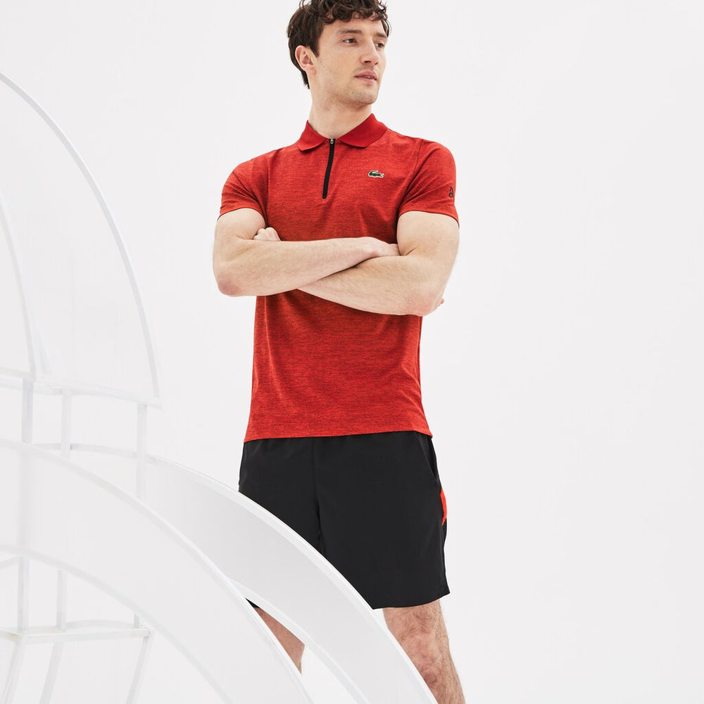 Mens   SPORT Novak Djokovic Collection Tech Jersey Polo | Lacoste Red / Black • 9Uv