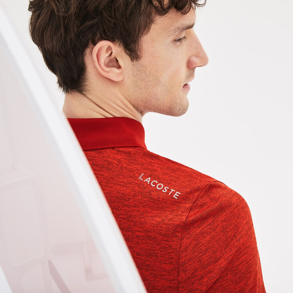 Mens   SPORT Novak Djokovic Collection Tech Jersey Polo | Lacoste Red / Black • 9Uv