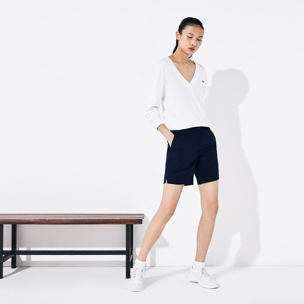 Womens Wo  SPORT Gabardine Bermuda Shorts | Lacoste Navy Blue • 423