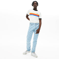 Mens   LIVE Printed Logo Jeans | Lacoste Blue / White • Sqp
