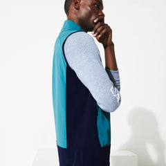 Mens    SPORT Colorblock Technical Taffeta Golf Quilted Vest | Lacoste Blue / Navy Blue • A4Y