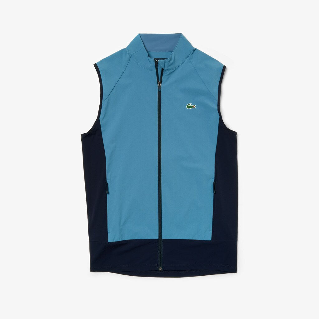 Mens    SPORT Colorblock Technical Taffeta Golf Quilted Vest | Lacoste Blue / Navy Blue • A4Y