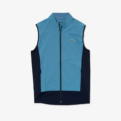 Mens    SPORT Colorblock Technical Taffeta Golf Quilted Vest | Lacoste Blue / Navy Blue • A4Y