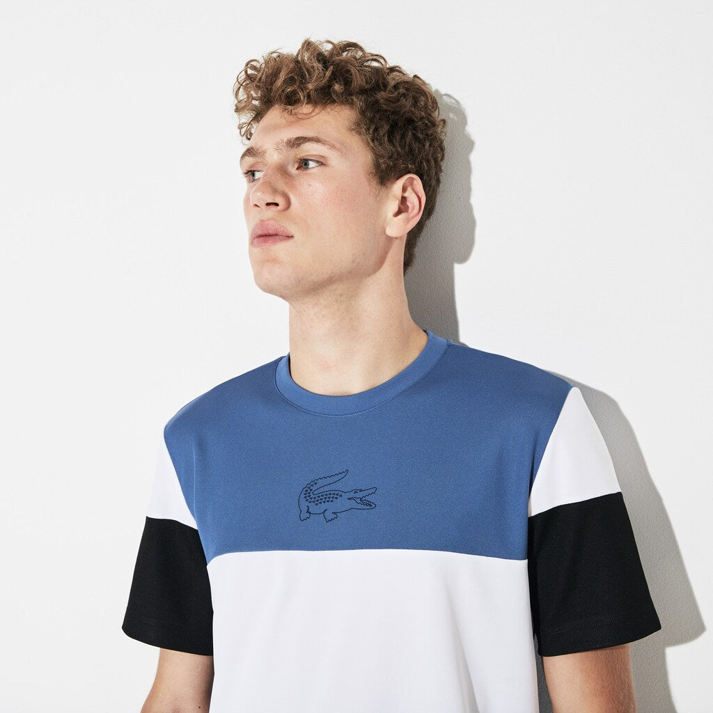 Mens   SPORT Technnical Piqué T-shirt | Lacoste Blue / White / Black • 6U4