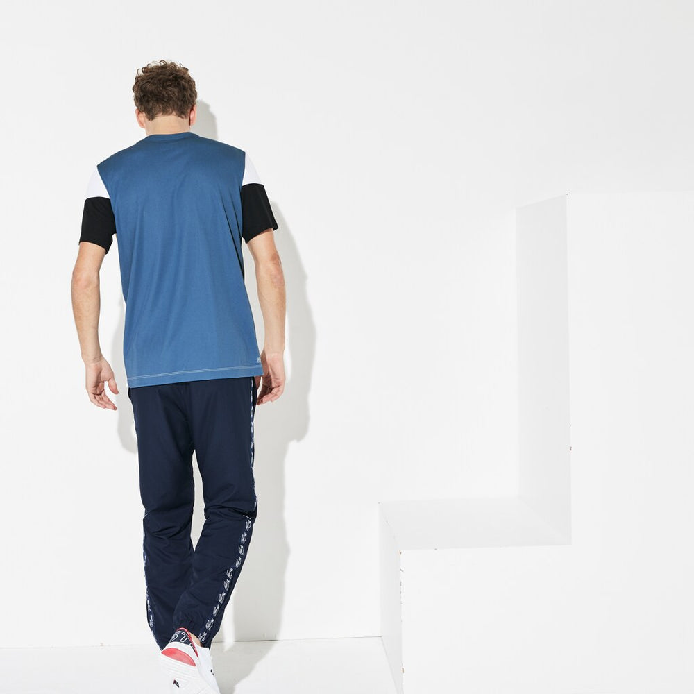 Mens   SPORT Technnical Piqué T-shirt | Lacoste Blue / White / Black • 6U4