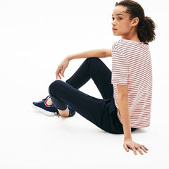 Womens Wo  V-neck Jersey T-shirt | Lacoste Light Pink / Navy Blue • 7Lq