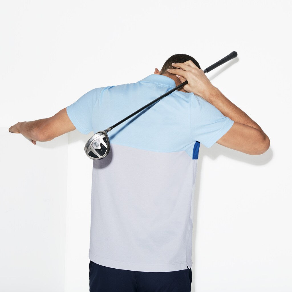 Mens   SPORT Petit Piqué Golf Polo | Lacoste Light Blue / Blue / Light Grey • 6J1