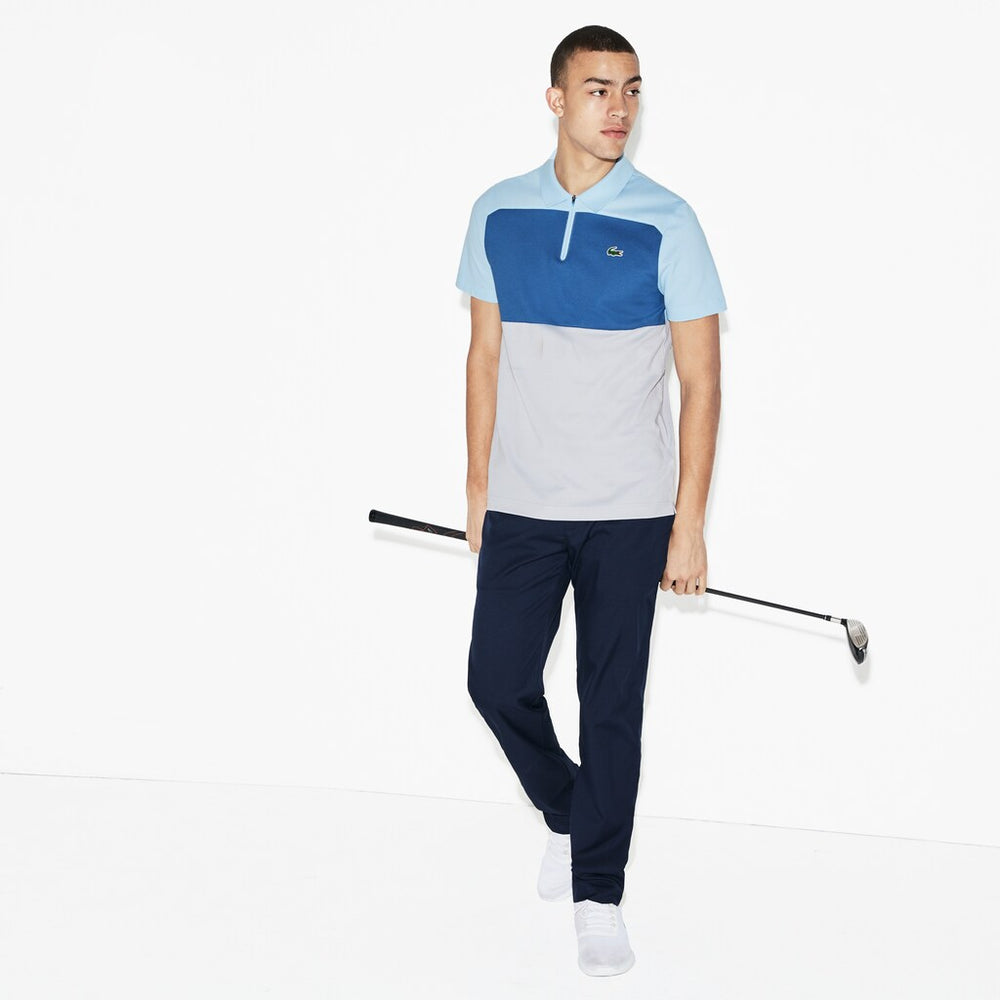 Mens   SPORT Petit Piqué Golf Polo | Lacoste Light Blue / Blue / Light Grey • 6J1