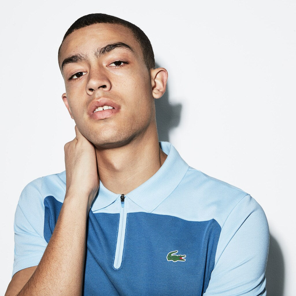 Mens   SPORT Petit Piqué Golf Polo | Lacoste Light Blue / Blue / Light Grey • 6J1