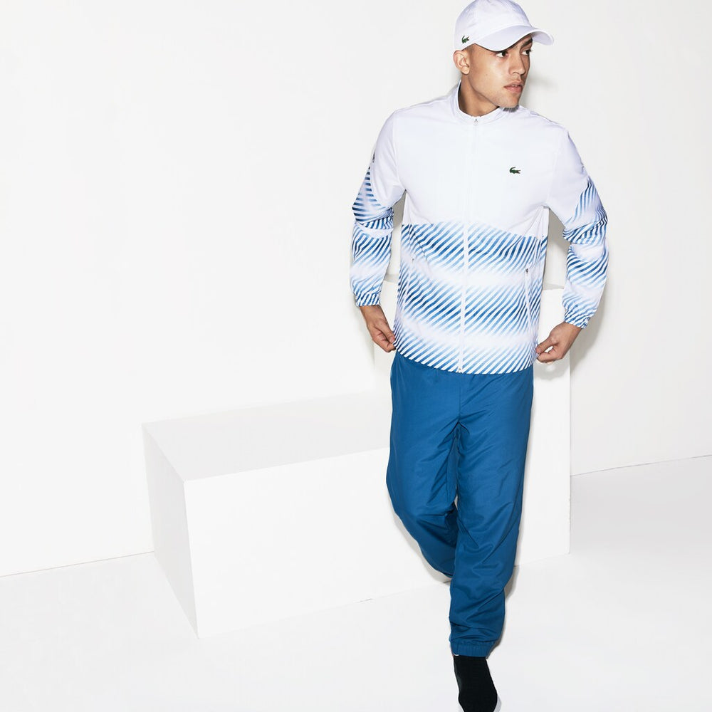 Mens   SPORT Tennis Tracksuit | Lacoste White / White / Blue / Black • 9Wr