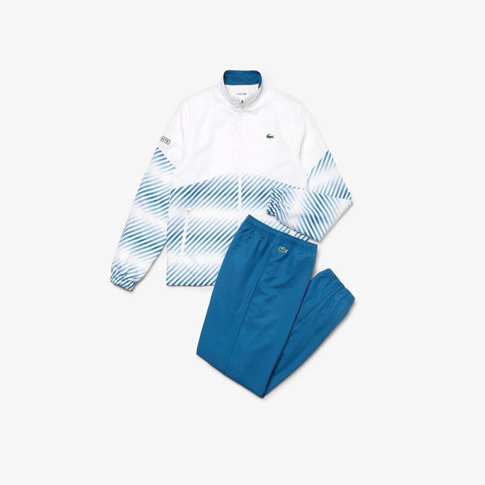 Mens   SPORT Tennis Tracksuit | Lacoste White / White / Blue / Black • 9Wr