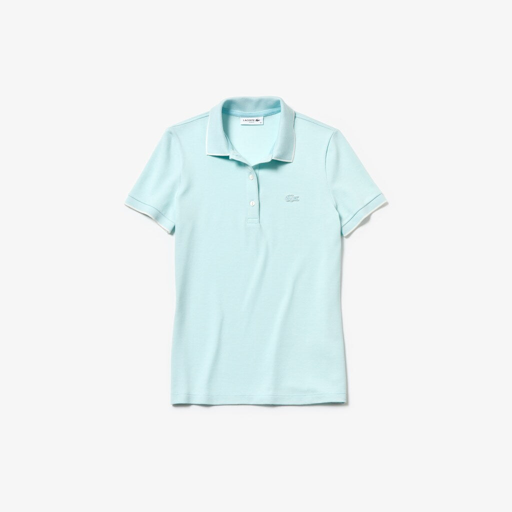 Womens Wo  Slim Fit Stretch Polo Shirt | Lacoste Light Blue / White • 7Mf