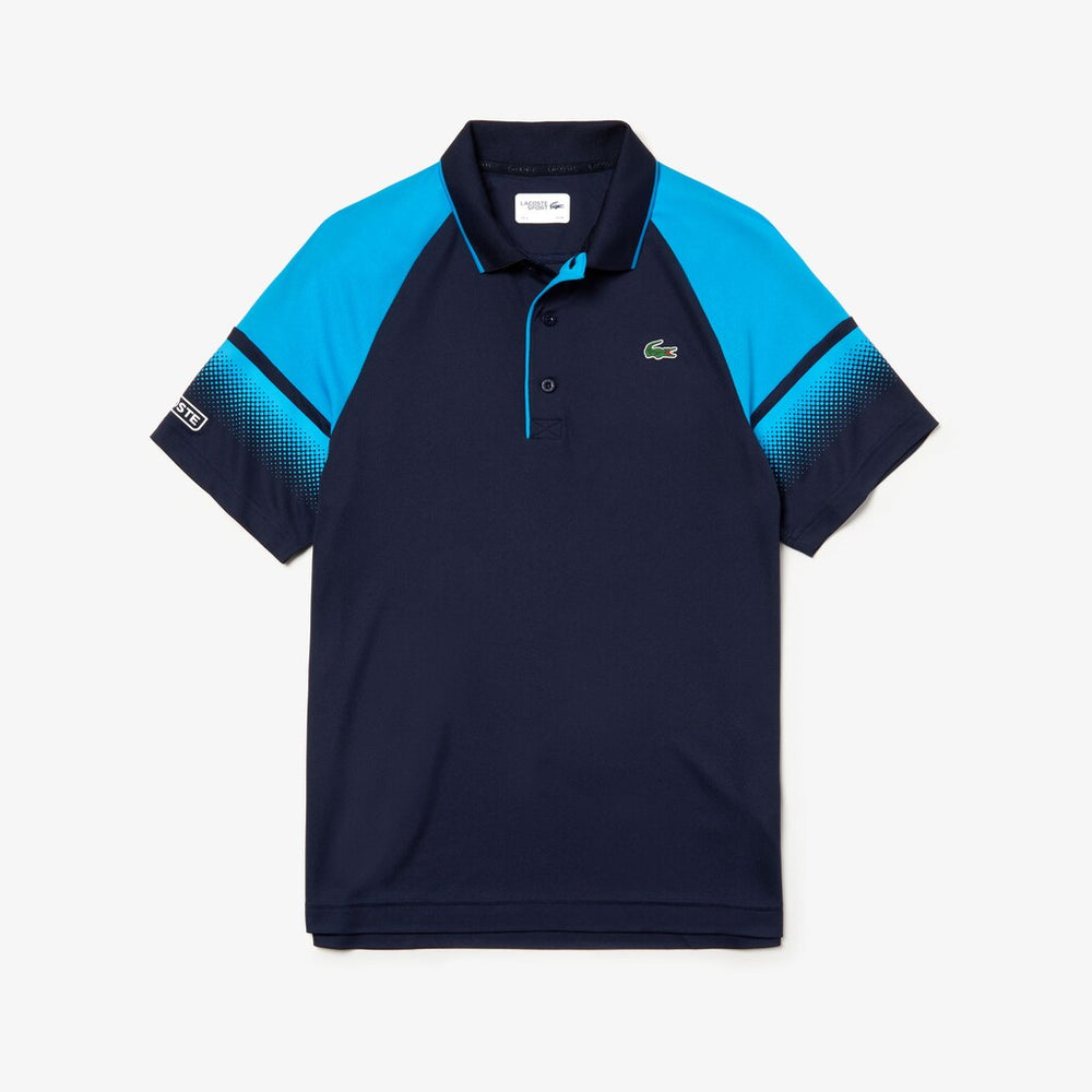 Mens   SPORT Technical Piqué Tennis Polo | Lacoste Navy Blue / Blue / White • 9X4