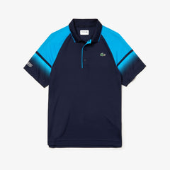 Mens   SPORT Technical Piqué Tennis Polo | Lacoste Navy Blue / Blue / White • 9X4