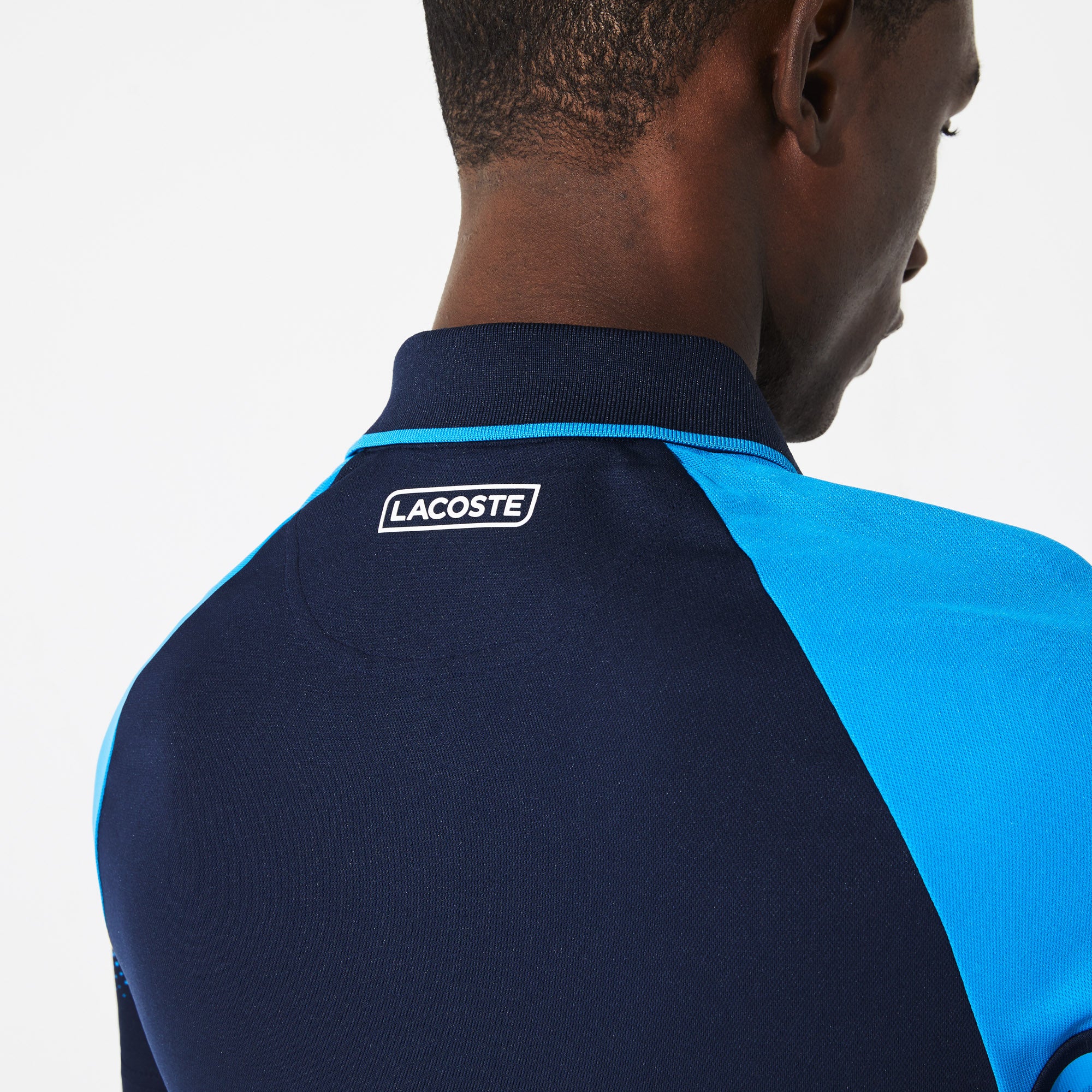 Mens   SPORT Technical Piqué Tennis Polo | Lacoste Navy Blue / Blue / White • 9X4
