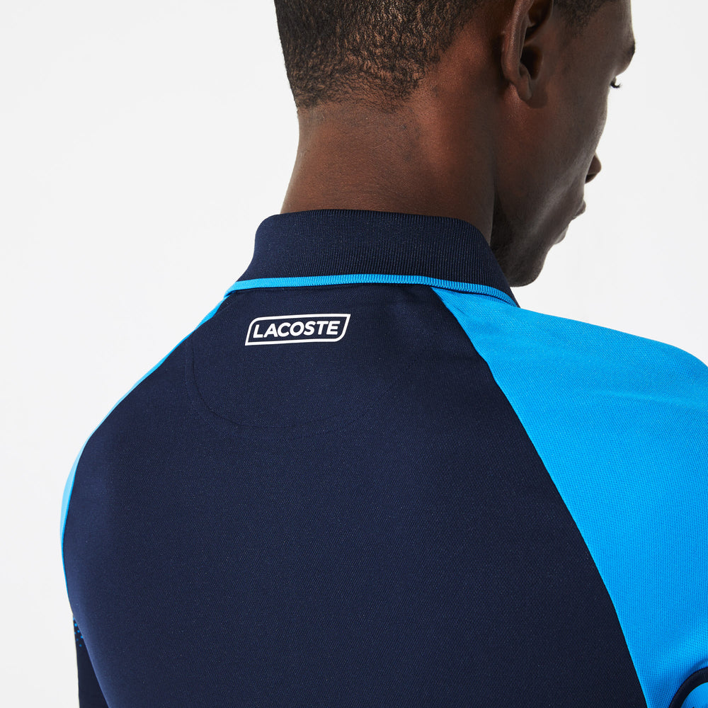Mens   SPORT Technical Piqué Tennis Polo | Lacoste Navy Blue / Blue / White • 9X4