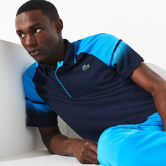 Mens   SPORT Technical Piqué Tennis Polo | Lacoste Navy Blue / Blue / White • 9X4