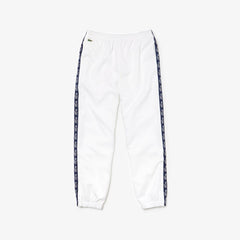 Mens   SPORT Band Tennis Sweatpants | Lacoste White / Navy Blue • 522