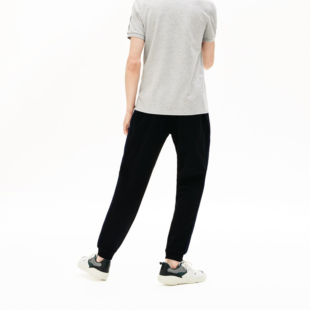 Mens   Striped Accent Fleece Sweatpants | Lacoste Black • 031