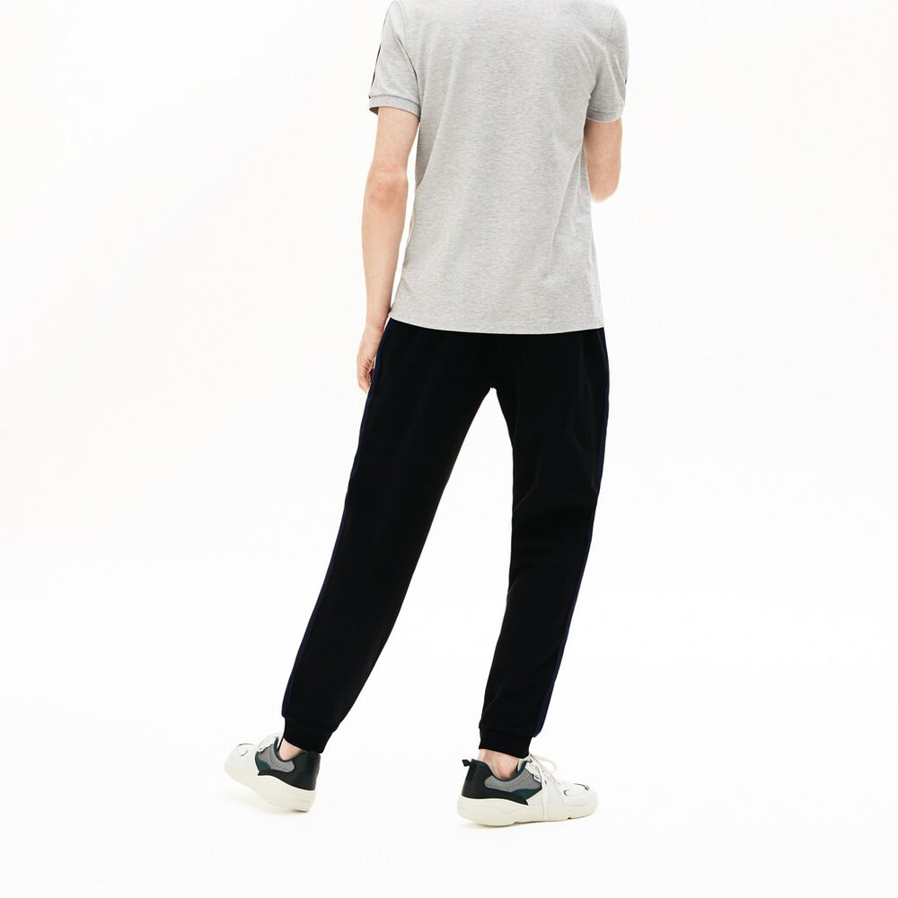 Mens   Striped Accent Fleece Sweatpants | Lacoste Black • 031