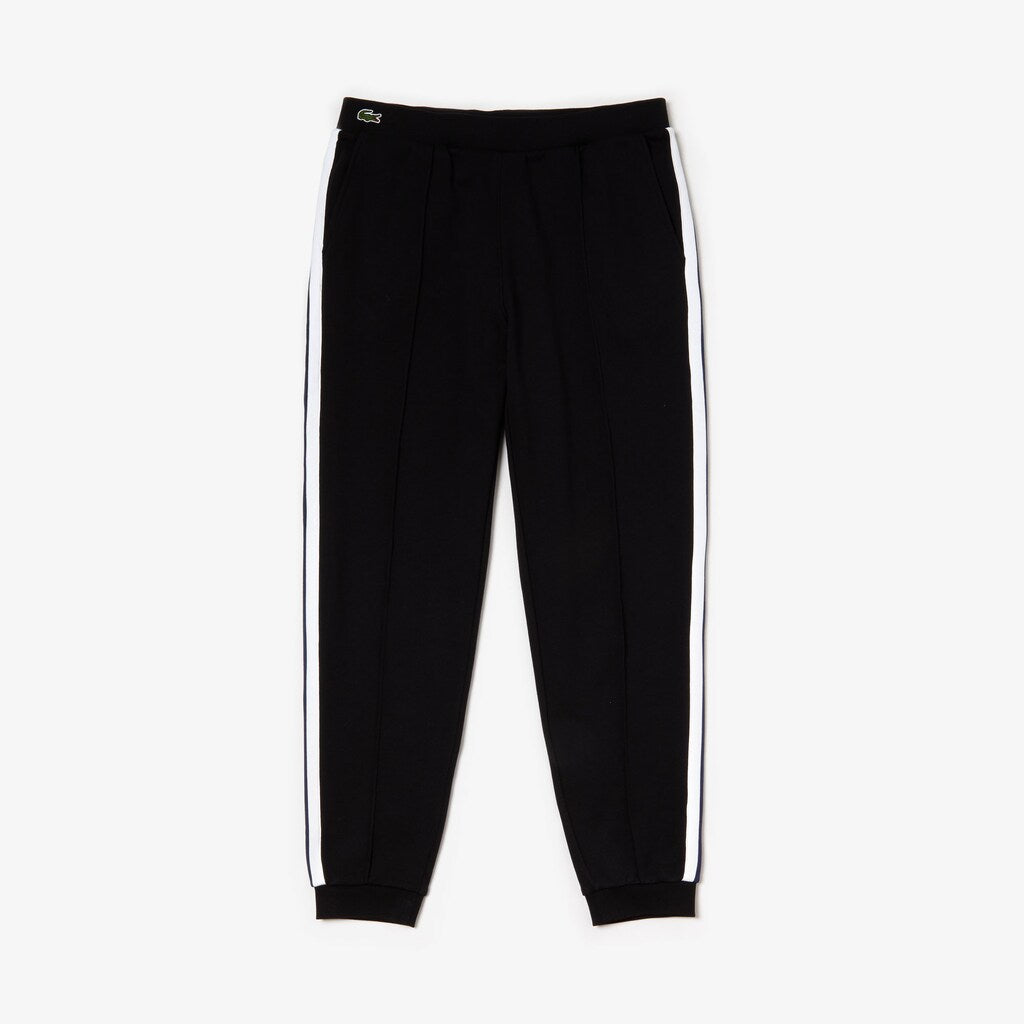 Mens   Striped Accent Fleece Sweatpants | Lacoste Black • 031