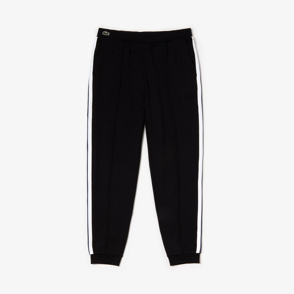 Mens   Striped Accent Fleece Sweatpants | Lacoste Black • 031