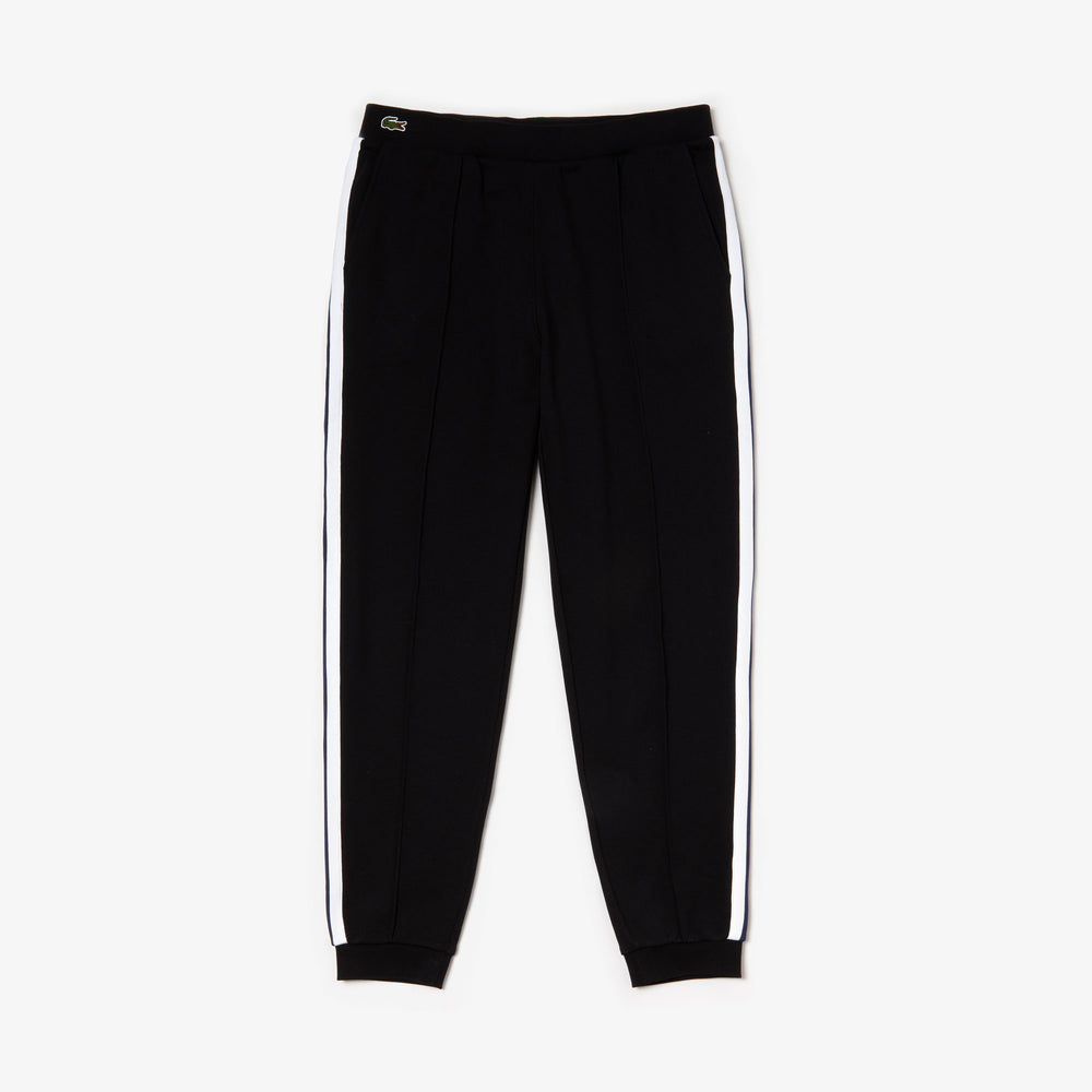 Mens   Striped Accent Fleece Sweatpants | Lacoste Black • 031