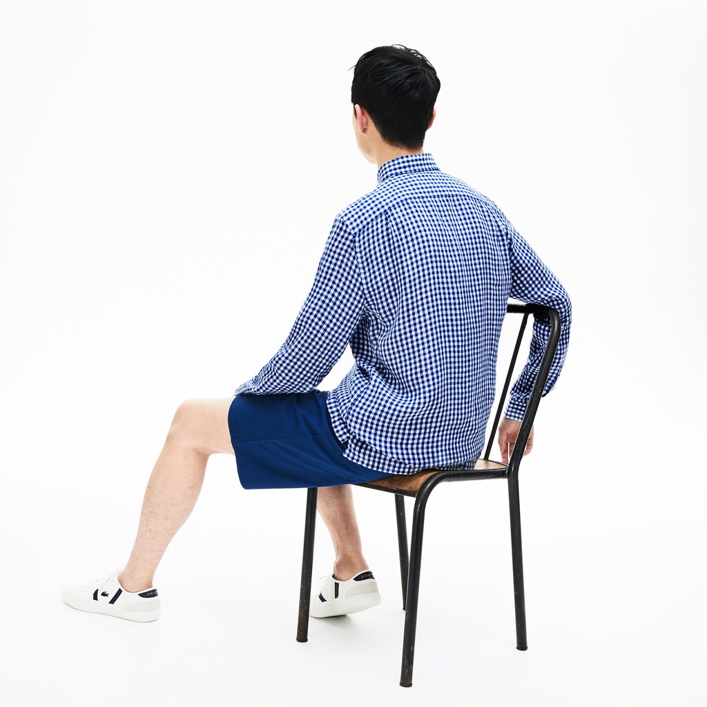 Mens   Regular Fit Linen Shirt | Lacoste Navy Blue • X0U