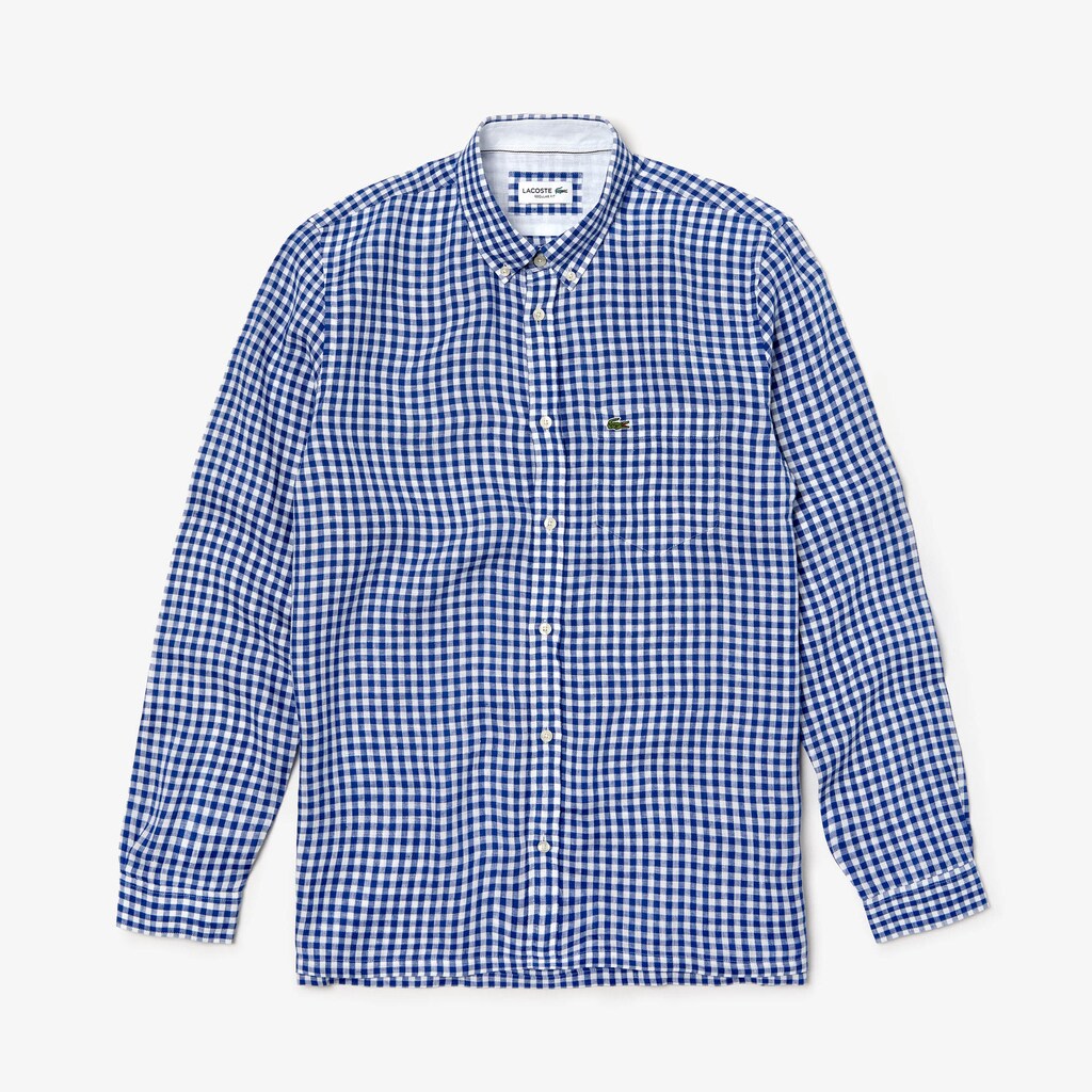 Mens   Regular Fit Linen Shirt | Lacoste Navy Blue • X0U