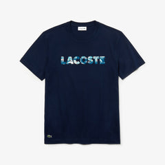 Mens   Crew Neck Soft Cotton T-shirt | Lacoste Navy Blue • 166