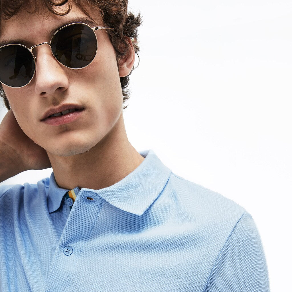 Mens   Slim Fit Petit Piqué Polo Shirt | Lacoste Light Blue • G5J