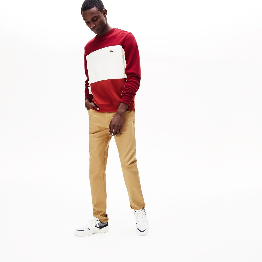 Mens   Slim Fit Stretch Cotton Pants | Lacoste Beige • 02S