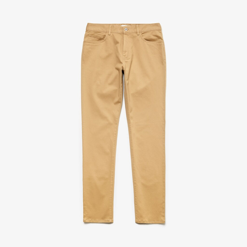 Mens   Slim Fit Stretch Cotton Pants | Lacoste Beige • 02S