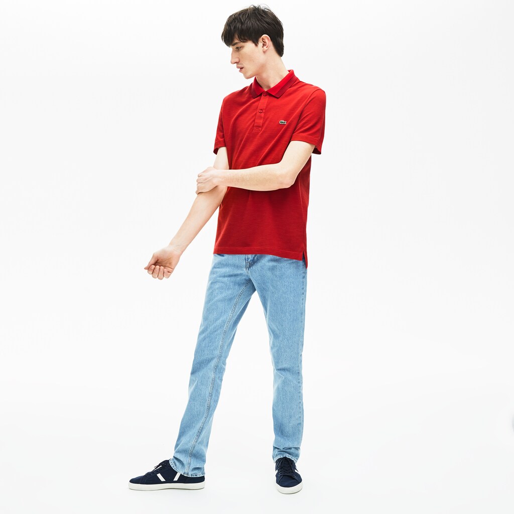 Mens   Regular Fit Piqué Polo Shirt | Lacoste Red / Red / Bordeaux • 7Cy