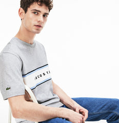Mens   Crew Neck Cotton T-shirt | Lacoste Grey Chine • Cca