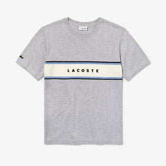 Mens   Crew Neck Cotton T-shirt | Lacoste Grey Chine • Cca