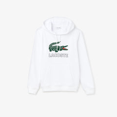 Mens   Hooded Fleece Sweatshirt | Lacoste White • 001