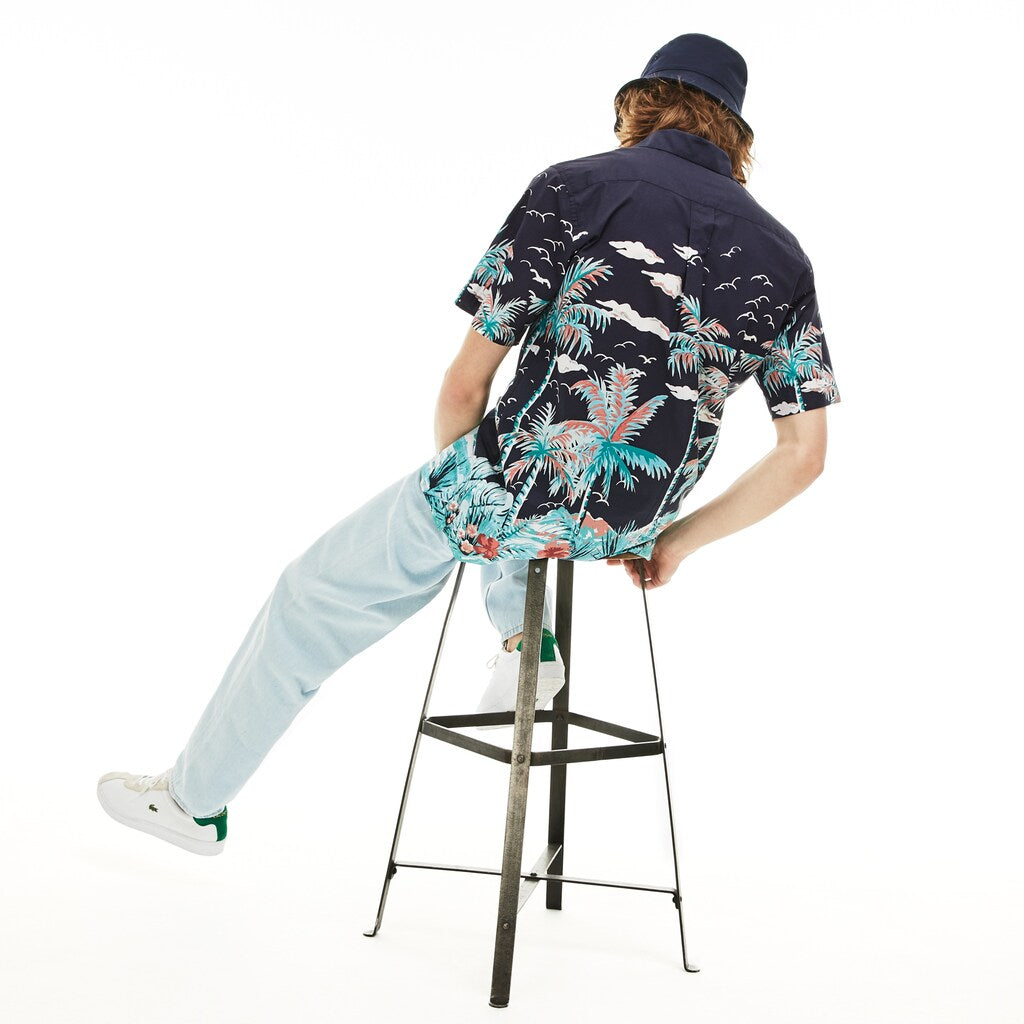 Mens   Regular Fit Cotton Poplin Shirt | Lacoste Navy Blue • 166
