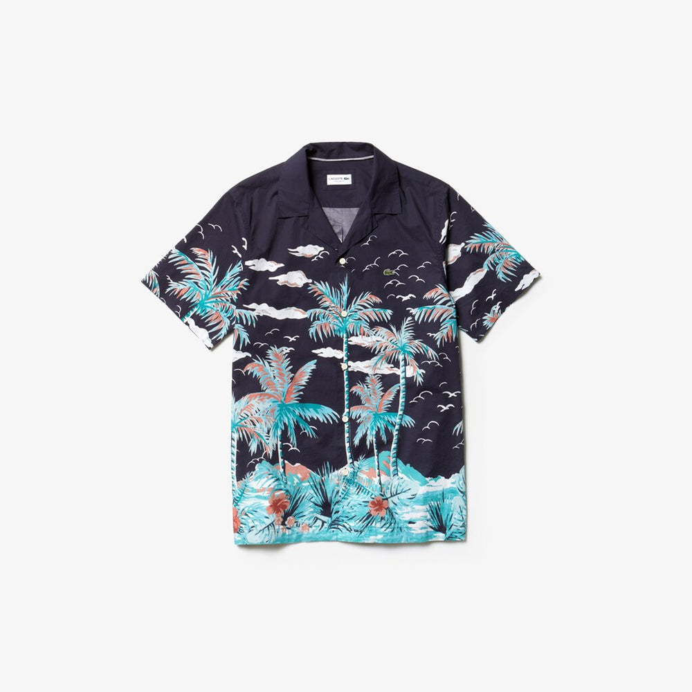Mens   Regular Fit Cotton Poplin Shirt | Lacoste Navy Blue • 166