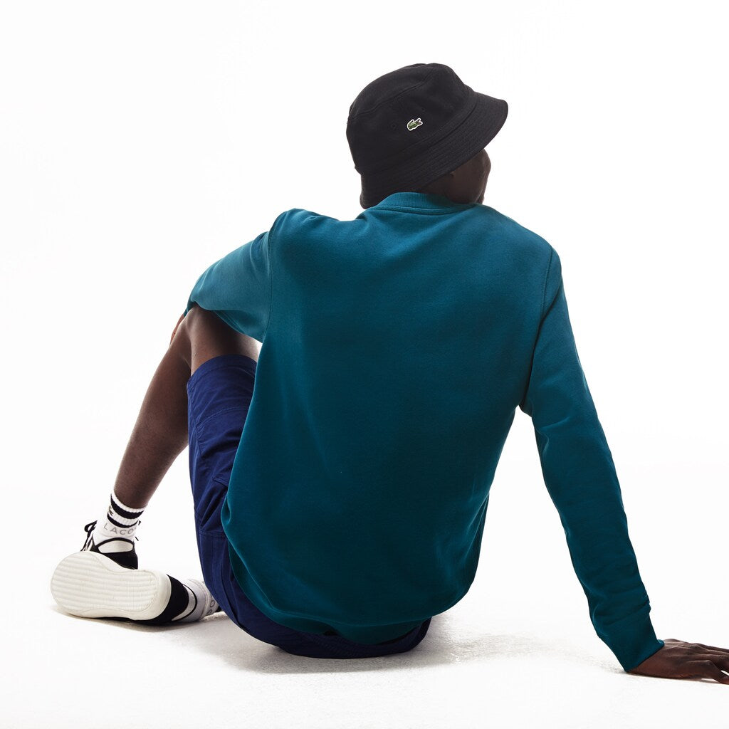 Mens   Crew Neck Fleece Sweatshirt | Lacoste Blue • Ae8