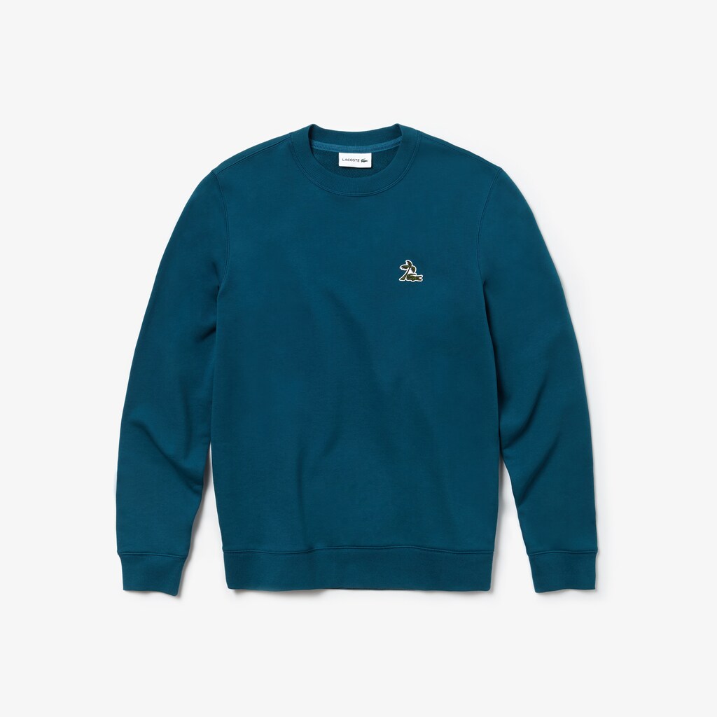 Mens   Crew Neck Fleece Sweatshirt | Lacoste Blue • Ae8