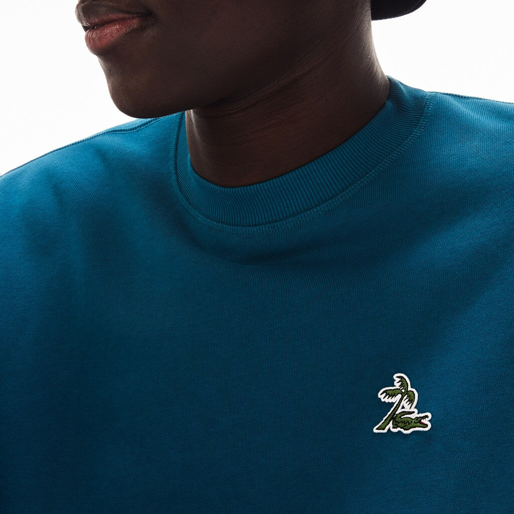 Mens   Crew Neck Fleece Sweatshirt | Lacoste Blue • Ae8