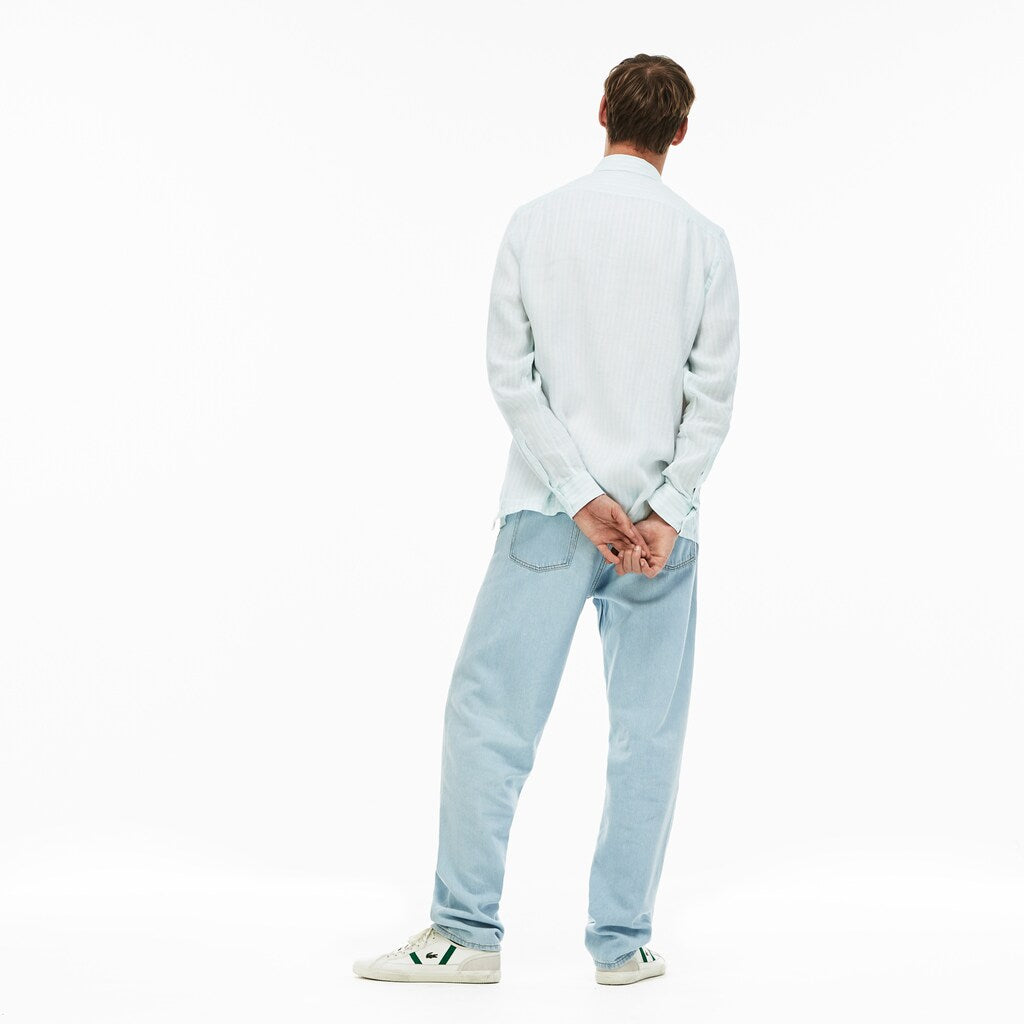 Mens   Regular Fit Linen Shirt | Lacoste Light Blue • F8R
