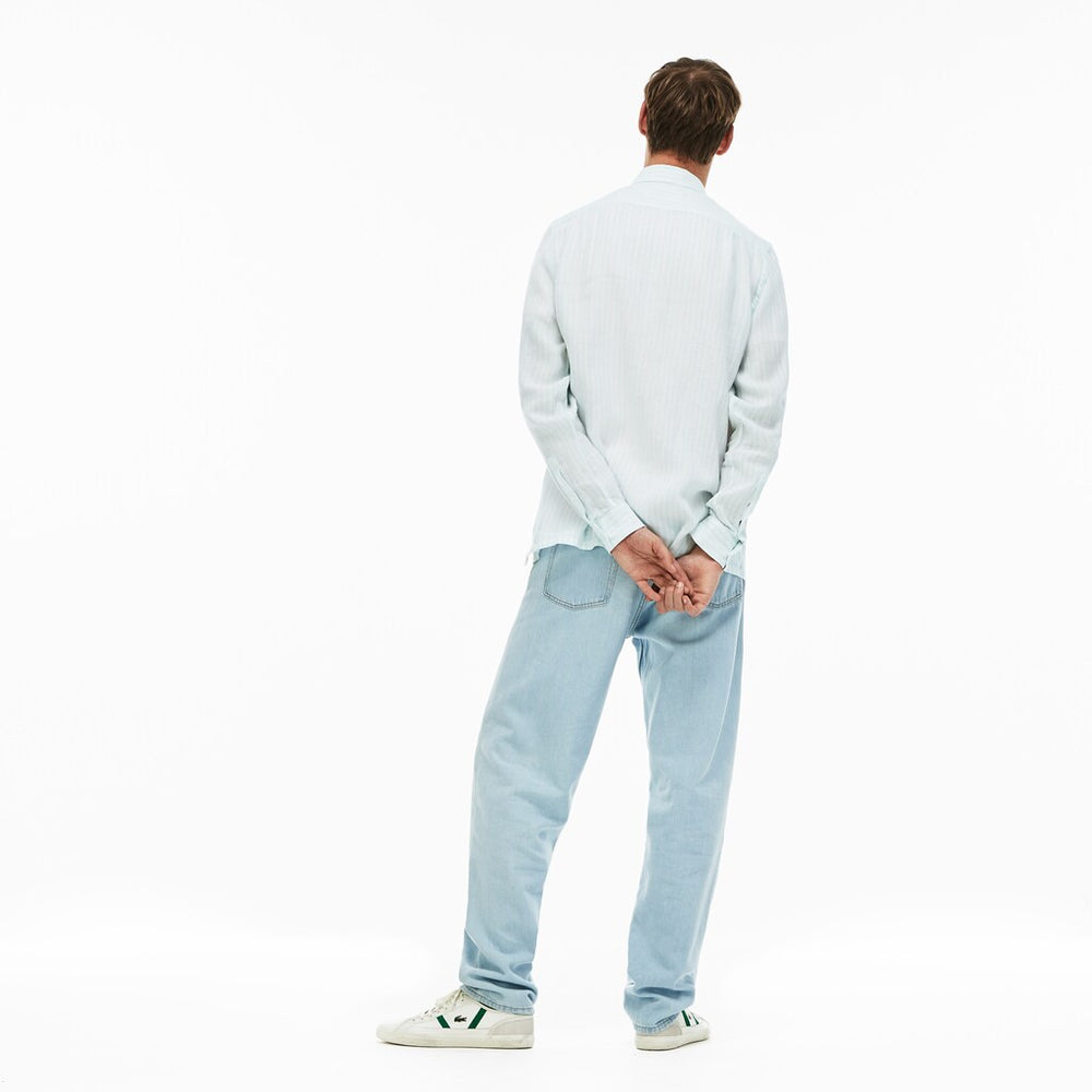 Mens   Regular Fit Linen Shirt | Lacoste Light Blue • F8R