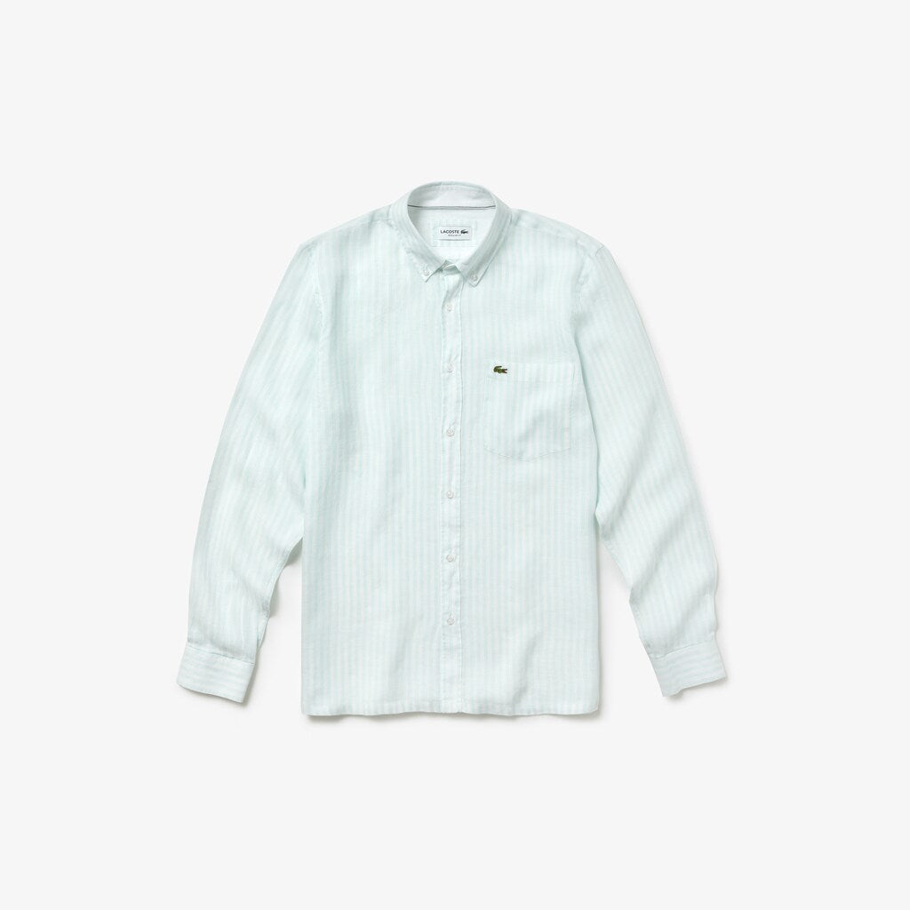 Mens   Regular Fit Linen Shirt | Lacoste Light Blue • F8R