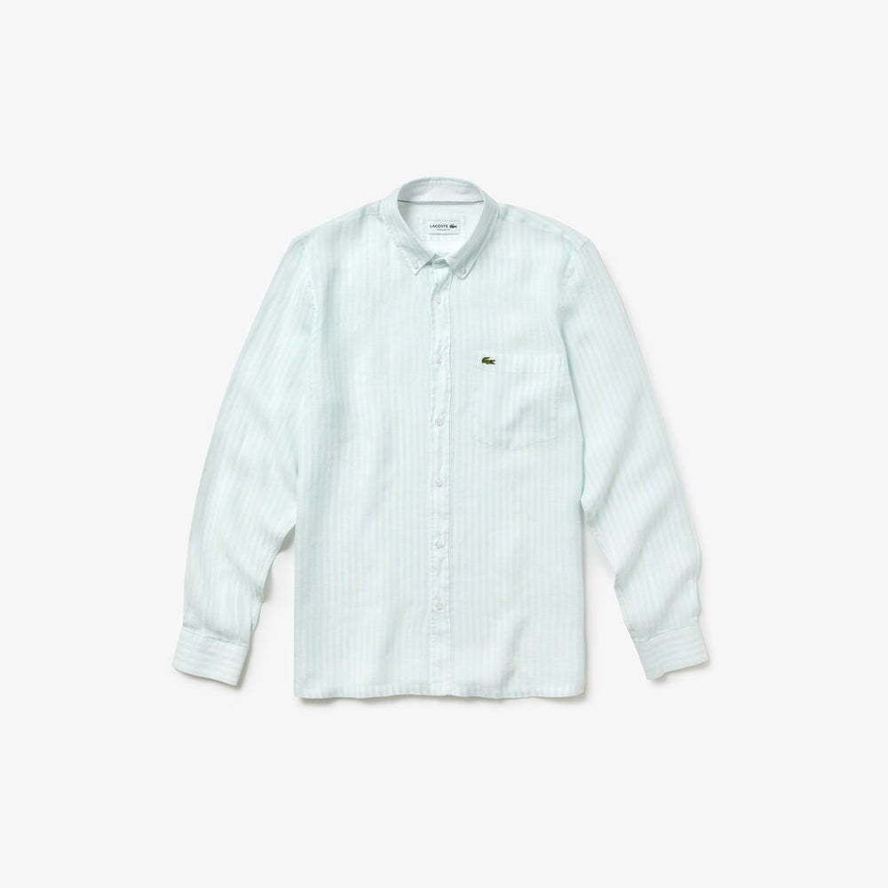 Mens   Regular Fit Linen Shirt | Lacoste Light Blue • F8R