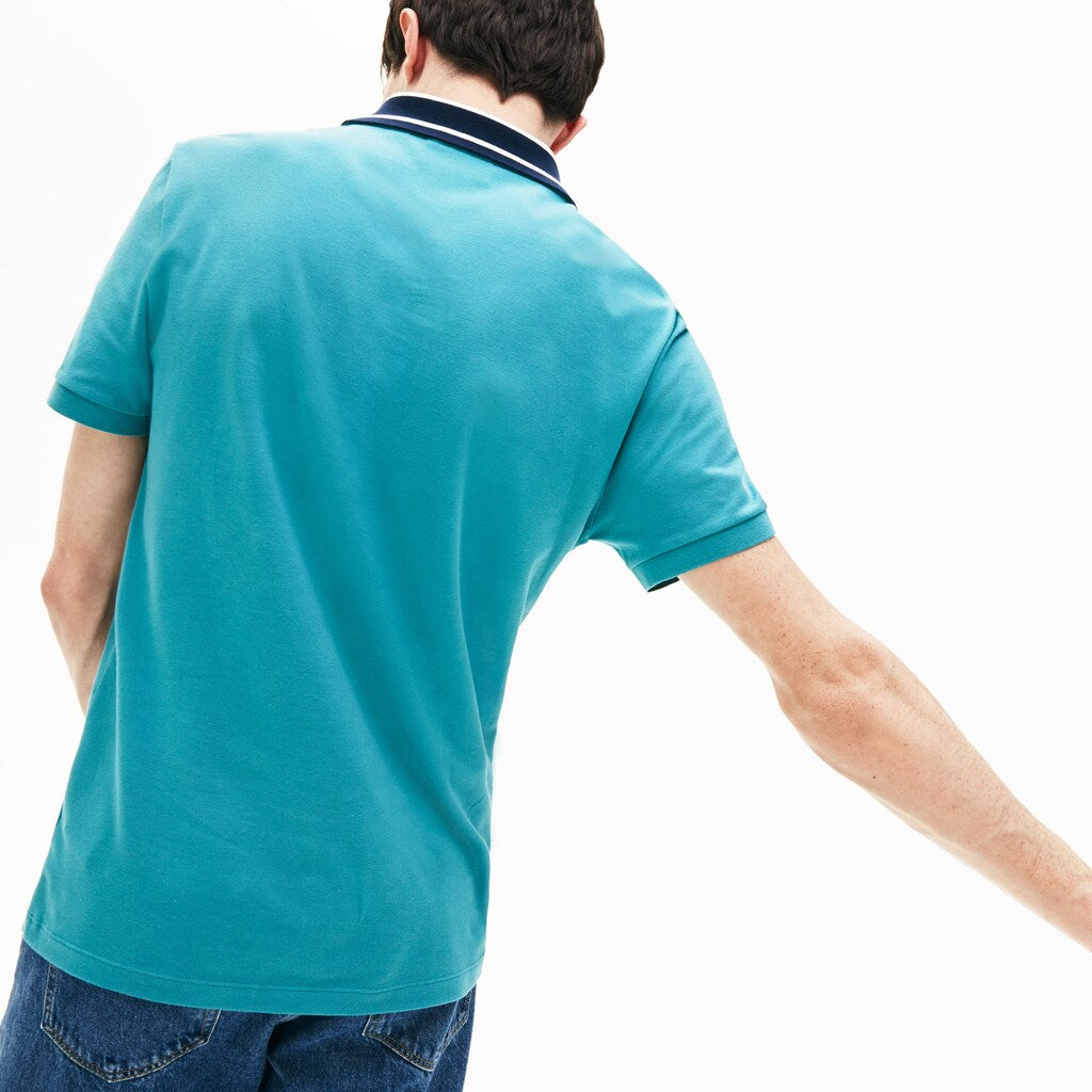 Mens   Slim Fit Stretch Cotton Polo Shirt | Lacoste Blue • S6T