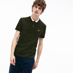 Mens   Regular Fit Petit Piqué Polo | Lacoste Khaki Green / White • 88C